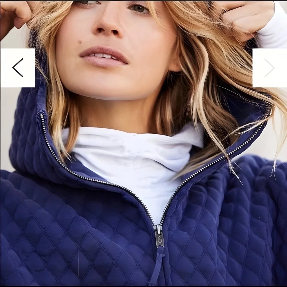 Free People Movement Oversized Quilted Hoodie Jacket Full Zip Dark Gray | Size M - Picture 5 of 16